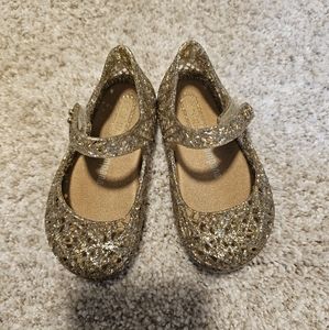 Mini Melissa Mixed Golden Glitter Mary Jane Flats Size 6 Toddler